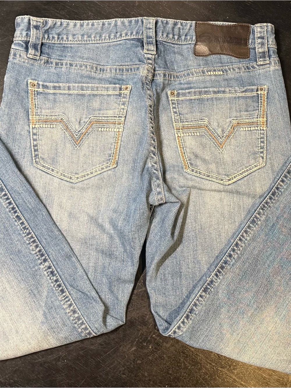 Rock & Roll Denim Men’s 34x30 Revolver Slim Straight Leg Blue Jeans Light Wash